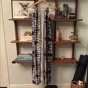 Blue and White Tie-Dye Curtain